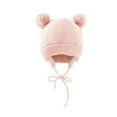 thumbnail image 1 of Taybagh Toddlers Hats Winter Toddler Girl Hat Knitted Double Wool Earmuffs Hat with Adjustable Rope, 1 of 3