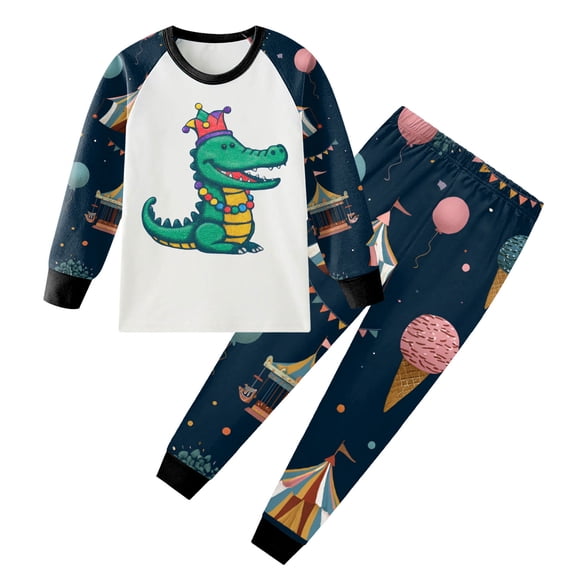 Taybagh Toddlers Winter Clothes Carnival Printed Round Neck Boys Clothes Fall Baby Outfits with Cute Patterns