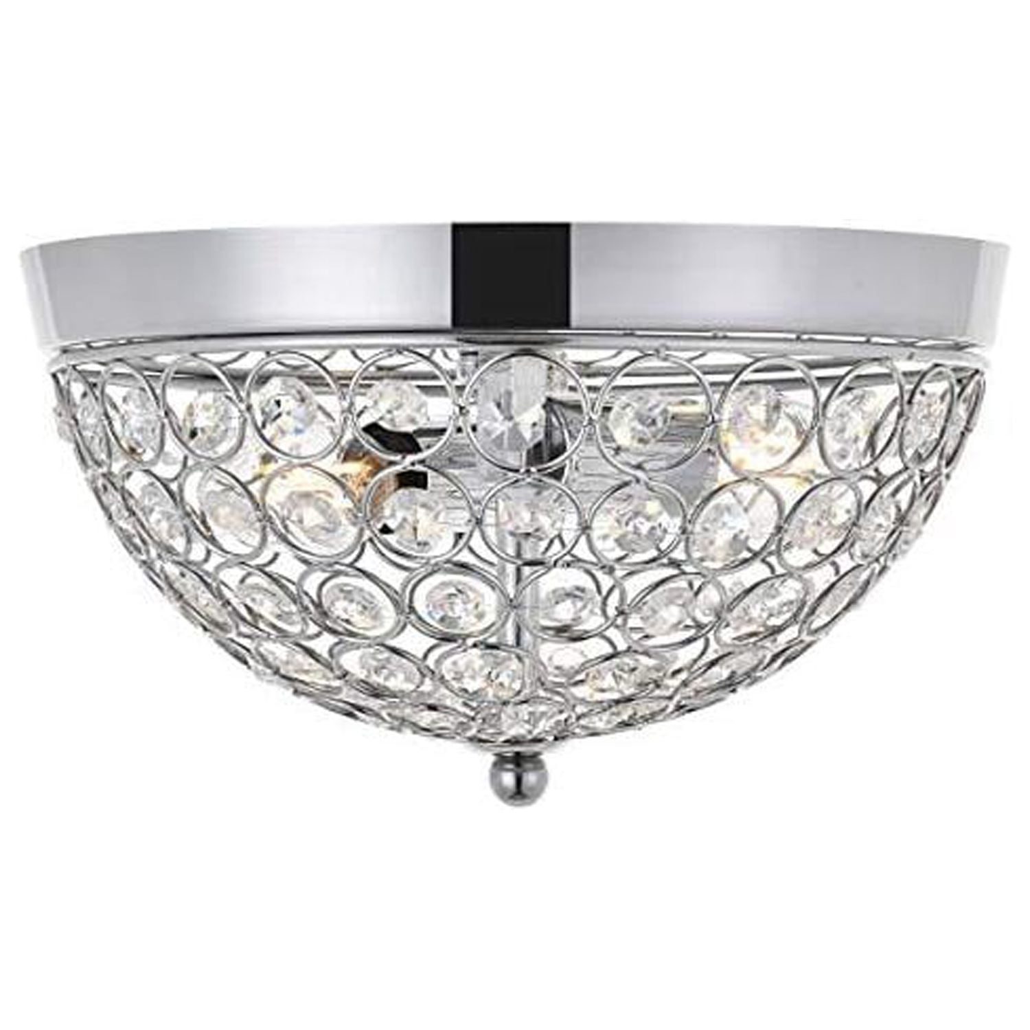 Taye Chrome and Glass 2-Light Flush Mount