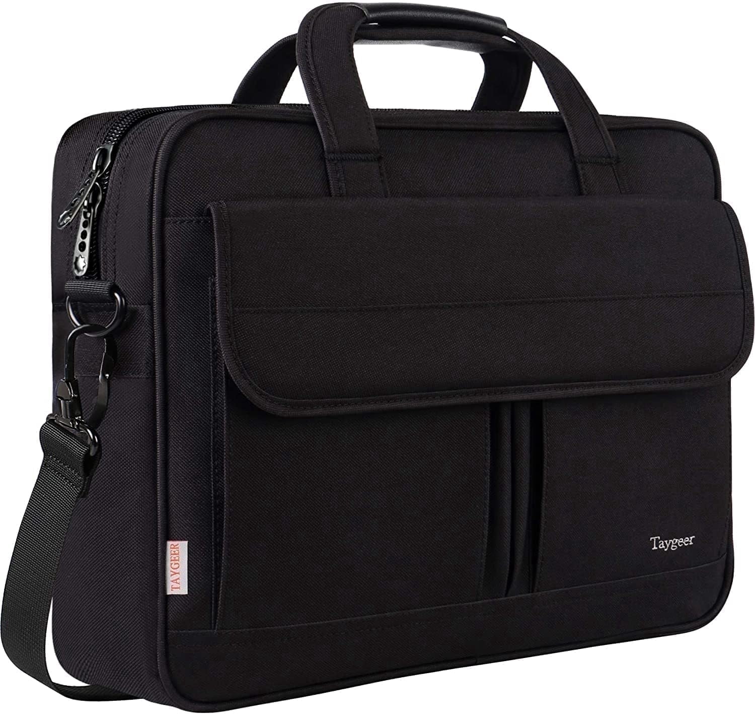 Taygeer Laptop Briefcases for Men, 15.6in Waterproof Work Bag with Laptop Compartment, Black