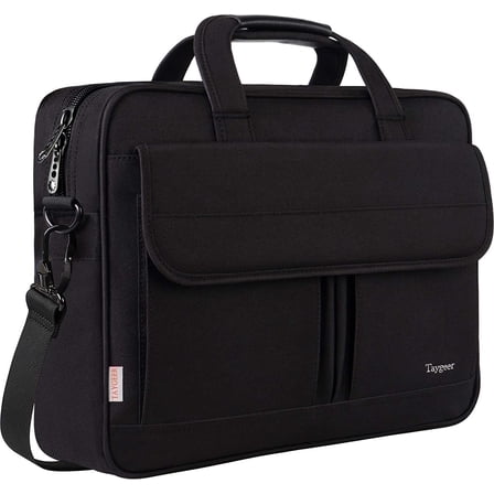 Taygeer Laptop Briefcases for Men, 15.6in Waterproof Work Bag with Laptop Compartment, Black