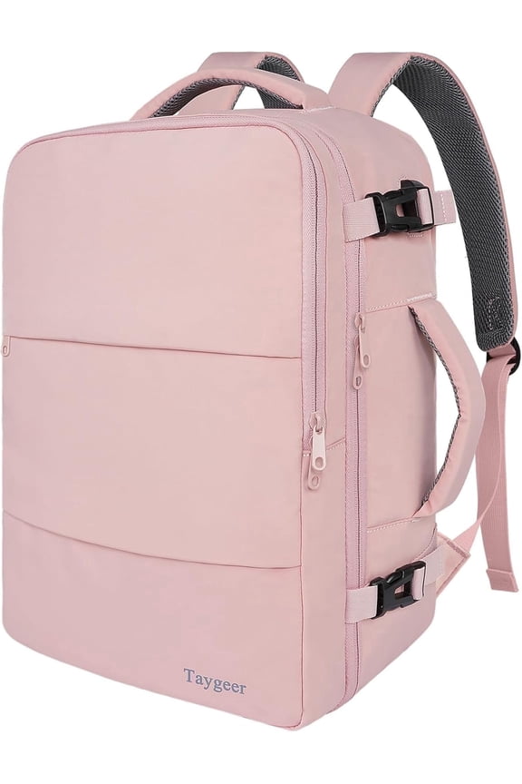 Travel Backpack for Women, Carry on Big Bag with USB Port, TSA 15.6in Laptop Bag Pink