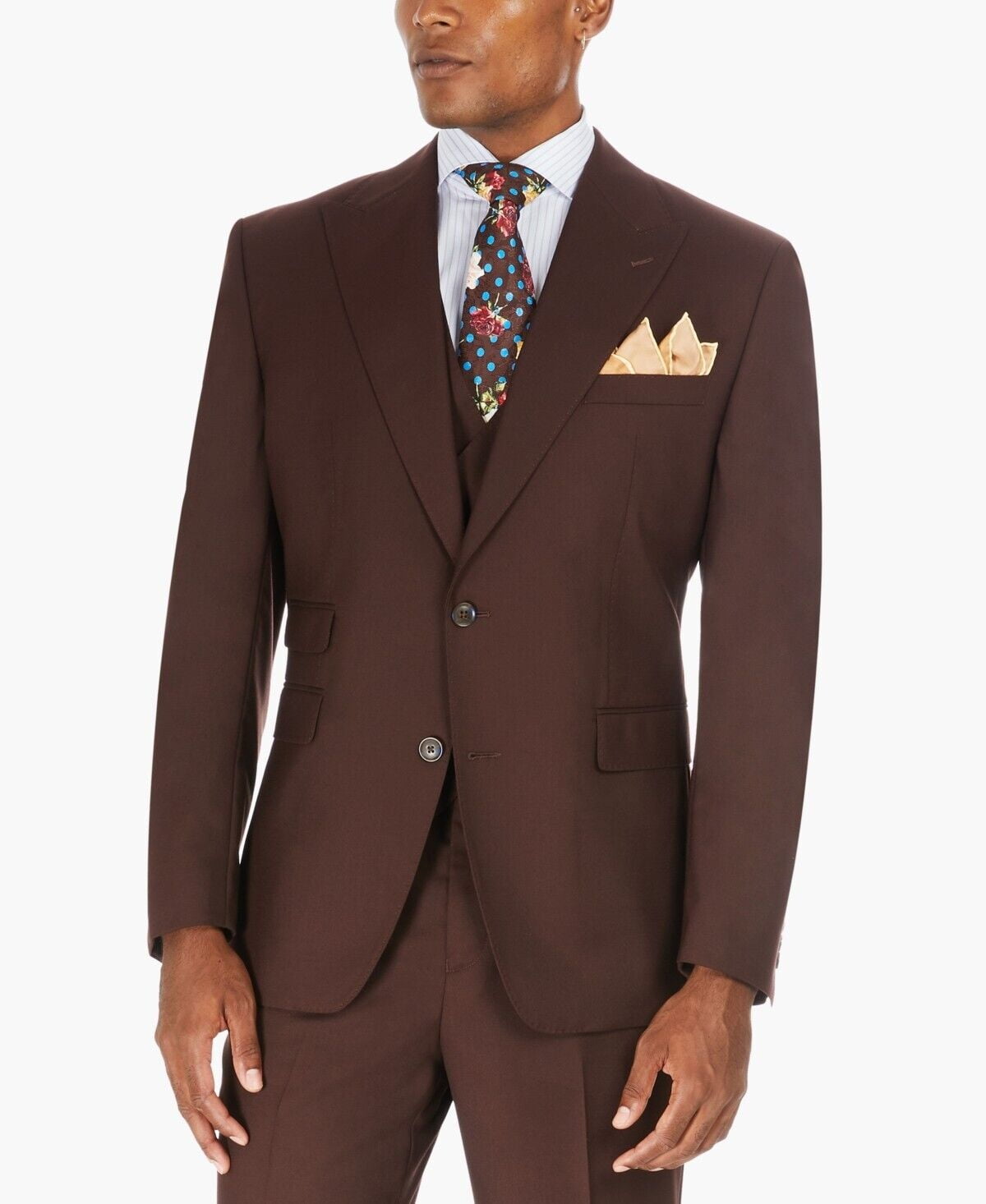 TSJ×TK SUITS BROWN 4 TSJ×TK SUITS BROWN 4 Tayion Collection Men's Classic-Fit