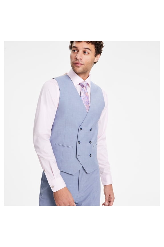 Mens Classic Fit Double Breasted, Blue, Small