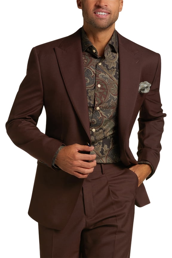 Mens Classic-Fit Wool Suit Jacket 40 Regular Brown - NWT $425