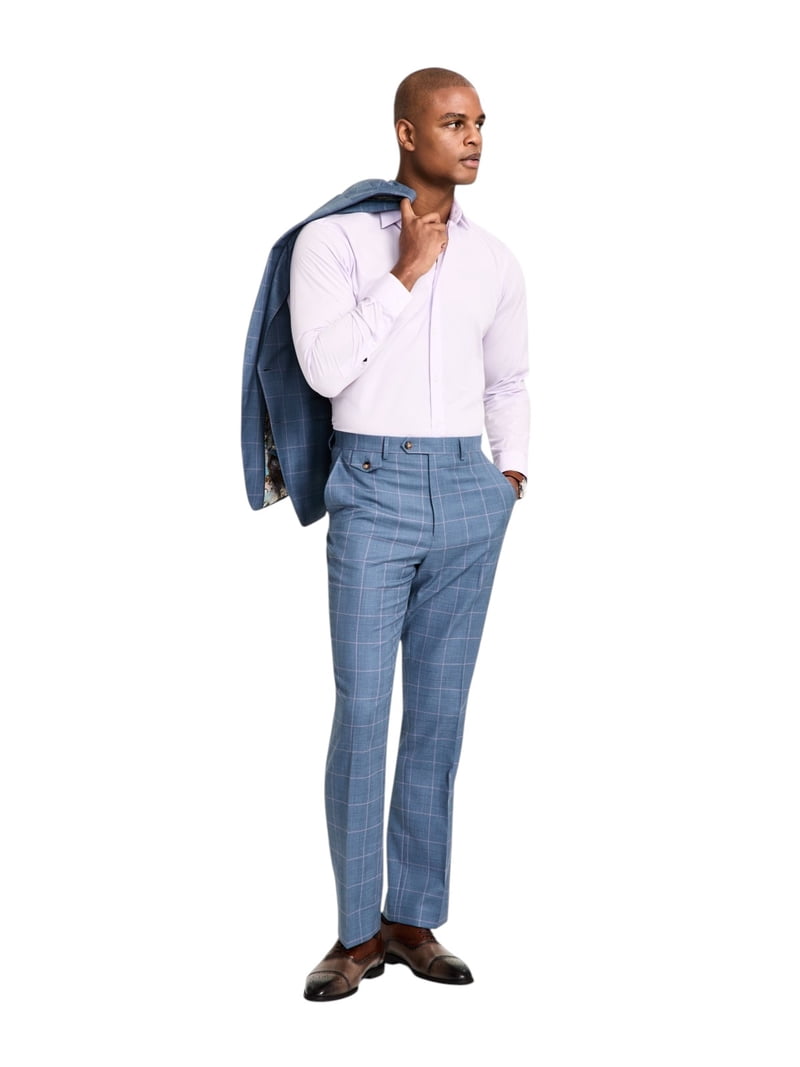 plaid dress pants Men's Business Stylish Stretch Skinny Golf Pant Casual Slim Tapered Fit Flat Front Trousers (Black,Small) at Amazon Men's Clothing store fit cut perfectly fits your body contours Tayion Mens Classic fit Dress