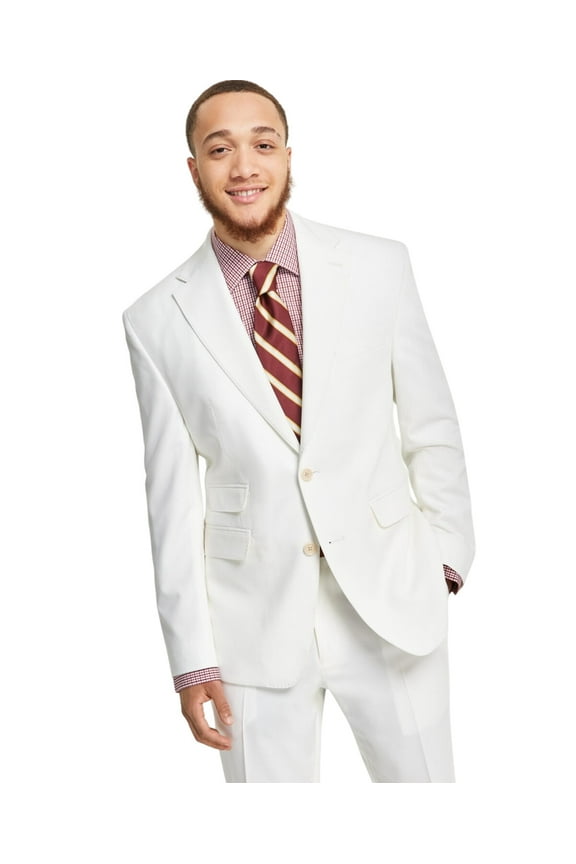 Collection Mens Classic fit Suit Jacket Blazer 44 R White Solid