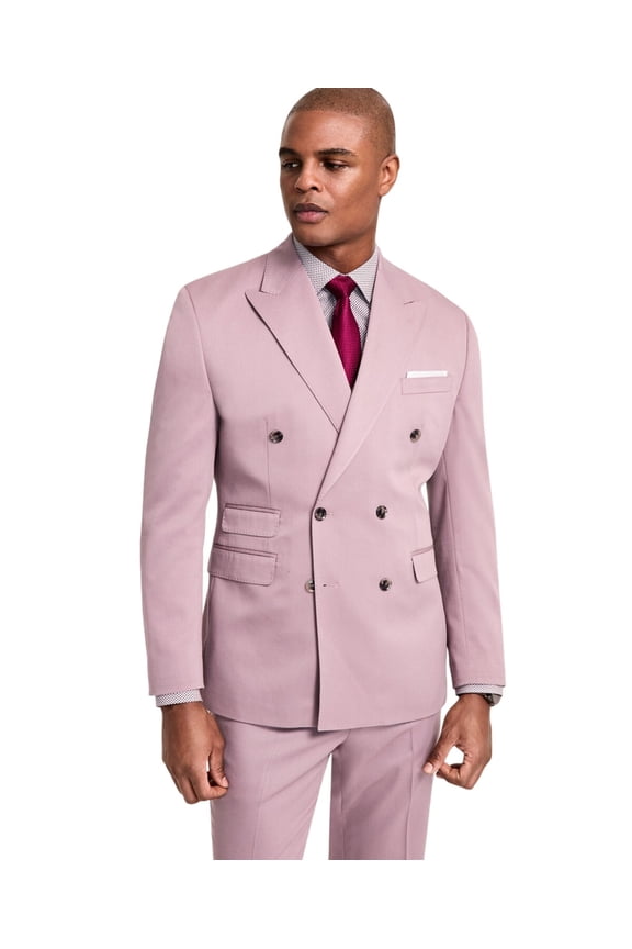 Mens Classic fit Double Breasted Suit Jacket Blazer 48 R Purple