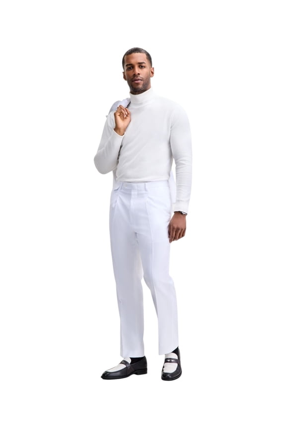 Mens Classic fit Dress Pants 40 / 32 White Solid