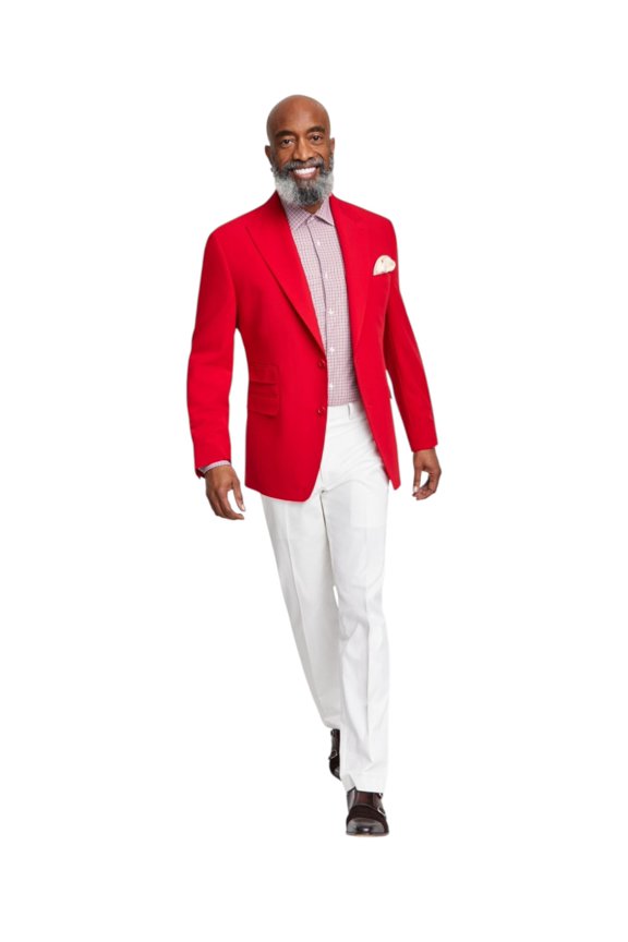 Mens Classic fit Sport Coat Blazer 36 R Bright Red Solid Stretch
