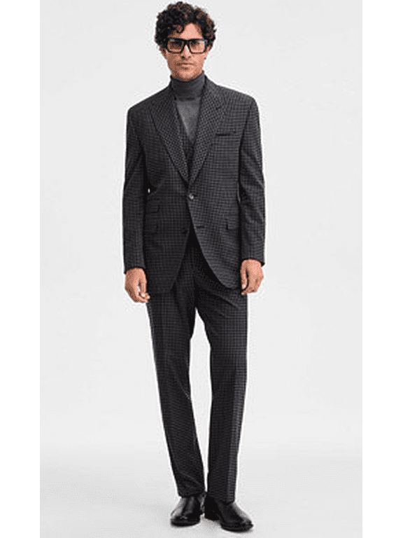 Mens Classic fit Sport Coat Blazer 44 S Gray Houndstooth