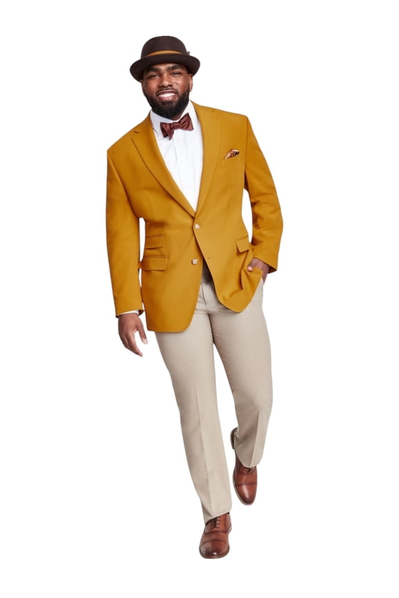 Mens Classic fit Sport Coat Blazer 48 R Mustard Yellow Solid