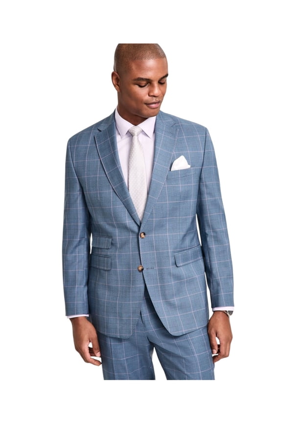 Mens Classic fit Suit Jacket Blazer 38 R Blue Plaid