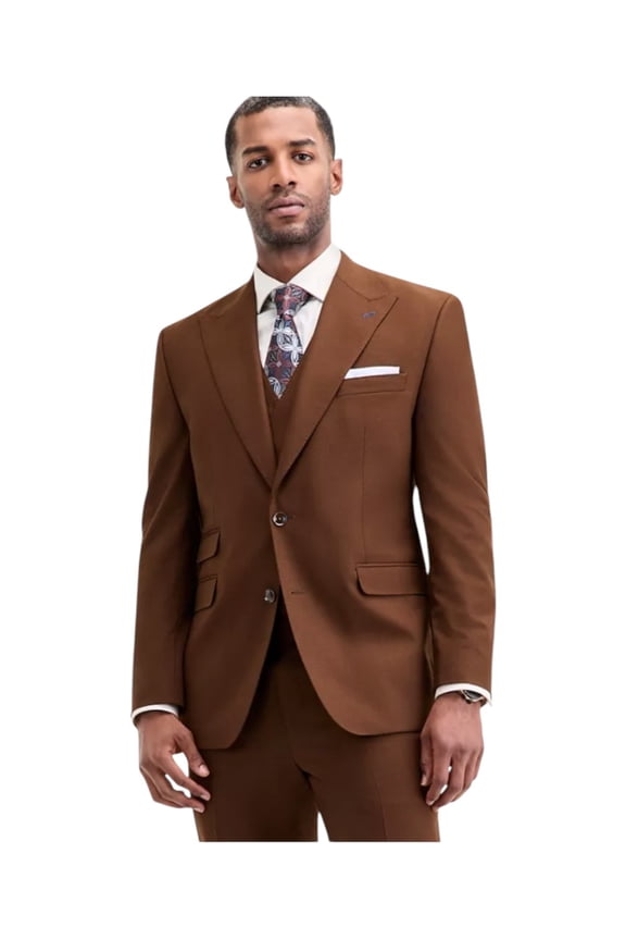 Mens Classic fit Suit Jacket Blazer 44 L Brown Solid