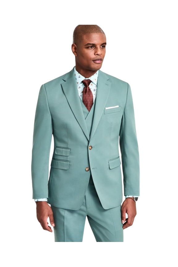 Mens Classic fit Suit Jacket Blazer 44 S Green Solid Stretch