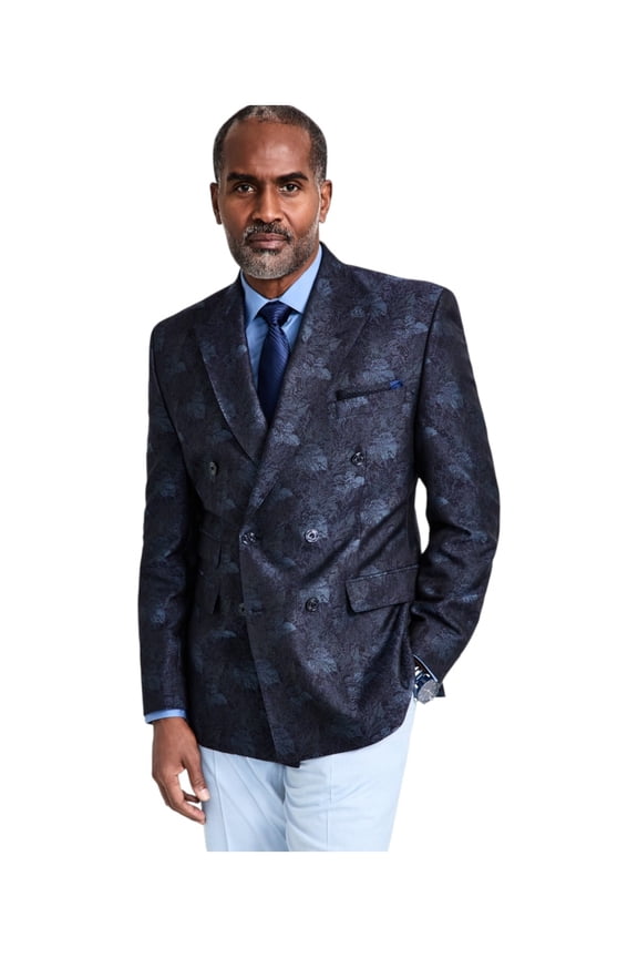 Mens Classic fit Suit Jacket Blazer 46 R Blue Floral