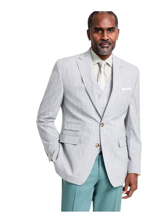 Collection Regular Fit Suit Jacket Men's 40R Grey/Green Button Closure