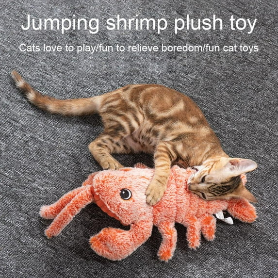 Taykoo Flopping Lobster Cat Toy with Catnip Bag, Motion Kitten Toy, Plush Interactive Cat Toys, Fun Toy for Cat Exercise,USB Charging, Lifetime Replacement Catnip