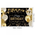 thumbnail image 1 of Taykoo Happy Birthday Backdrop Banner Extra Large Black And Gold Sign Poster Anniversary Party Decoration Supplies, 1 of 6