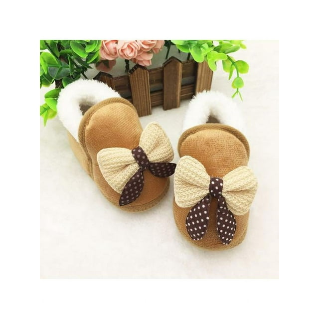 Taykoo Winter Warm Baby Boys Girls Slippers Non Slip Snow Boots Crib Casual Shoes 0-18M