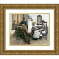 thumbnail image 1 of Tayler, Albert Chevallier 14x12 Gold Ornate Wood Framed with Double Matting Museum Art Print Titled - Quiet Moments, 1 of 4