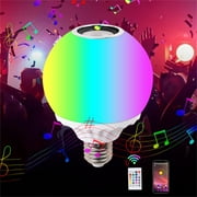 Taylongift Christmas Valentine's Day Smart Home Lights,LED Light Bulb With Integrated Bluetooth Speaker, E27 RGB Changing Lamp Wireless Stereo Audio,24 Keys Remote Control RGB Color Changing Speake