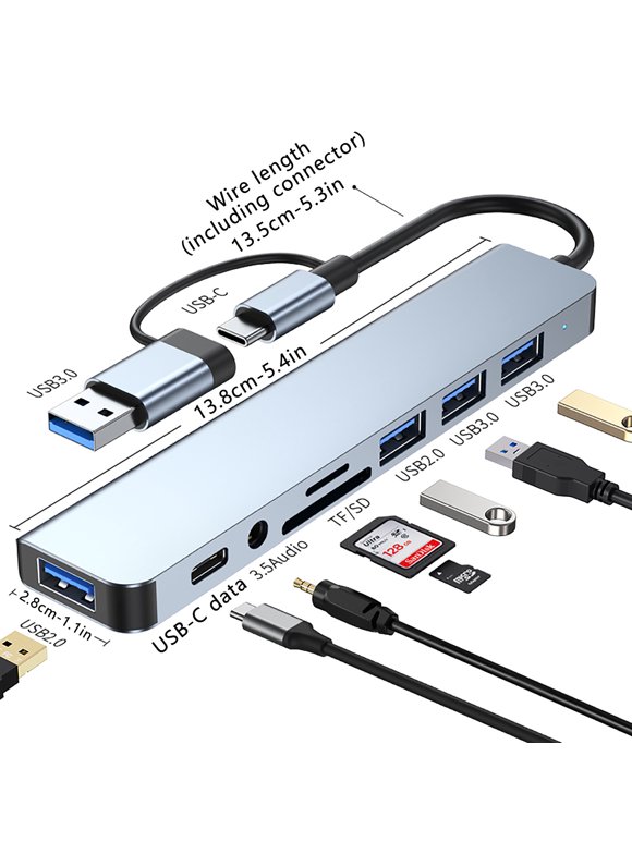 Taylongift Christmas Valentine's Day USB-C Hub (8 In 1), With 100W Power Output, 4K 60Hz HDMI Port, 10Gbps USB C And 2 USB A Data Ports, Ethernet Port, MicroSD And SD Card Reader