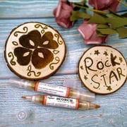 Taylongift Valentine's Day Wood Scorch Marker Double-headed Wood Pyrography Pen Burning Effect Scorch Pen Wood Marking Number Art Marker Pen St. Patrick's Day