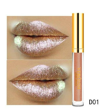 Taylonsss 10 Color Womens Glitter Flip Lipstick Flip Pull Matte Pearl Lip Gloss 6ml