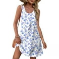 thumbnail image 1 of Taylonsss 2025 Summer Casual Dress for Womens Sleeveless Round Neck Short Floral Print Dress Casual Everyday Outfit, 1 of 6