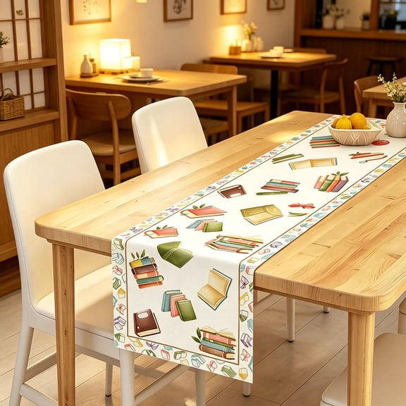 Taylonsss Back to Themed Table Runner Classroom Welcome Party Table Flag Decorations Dining Kitchen Desk Banner Holiday 1Pc