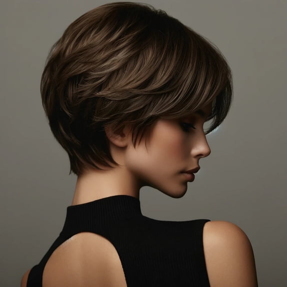 Taylonsss Clearance Exquisite European Style Women's Short Wig - Luxuriously Voluminous Straight Synthetic Fiber With A Graceful Middle Part Perfect For Fashionable Sences