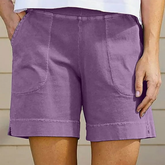 Taylonsss Clearance Fashion Women's Summer Casual Solid Color Shorts With Pocket