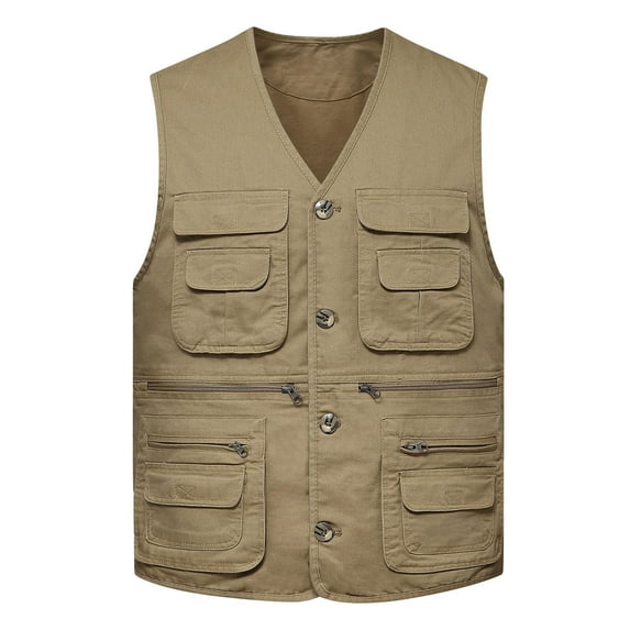 Taylonsss Clearance Men's Outdoor Vest Leisure Jacket Lightweight Vest With Zip Many Pockets