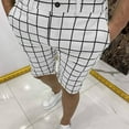 thumbnail image 1 of Taylonsss Clearance Men's Plaid Casual Five-point Pants Suit Shorts Have Pockets Button Pants, 1 of 6