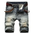 thumbnail image 1 of Taylonsss Clearance Men's Ripped Trunks Stretchy Washed Jeans Trunks Cut-Off Classic Biker Jeans Trunks, 1 of 8