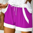 thumbnail image 1 of Taylonsss Clearance Women Summer Illustration Lace Up Elastic Pocket Casual Shorts, 1 of 5
