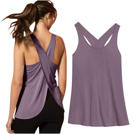 Taylonsss Clearance Women's 2024 Sports Fitness Yoga Wear Sports Round Neck Camisole