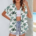 thumbnail image 1 of Taylonsss Clearance Women's Hawaiian Button-up Shirt Casual Short Sleeve Floral Tropical Print Summer Shirt, 1 of 6