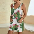 thumbnail image 1 of Taylonsss Clearance Women's Summer Comfortable Casual Suspender Printing Shorts Pocket Jumpsuit Shorts, 1 of 5