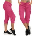 thumbnail image 1 of Taylonsss Clearance Women's Yoga Pants Loose Soft Drawstring Workout Sweatpants Outdoor Athletic Causal Pants With Pockets Cargo Capris, 1 of 8