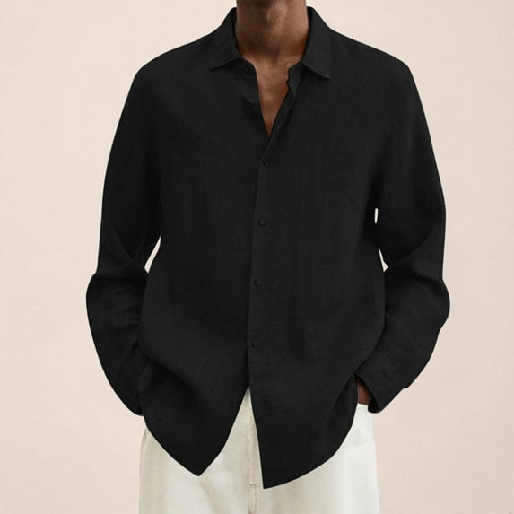 Taylonsss Fashion Man Turndown Collar Long Sleeve Tops T-Shirt Summer Printing Button Blouse Sweartshirt