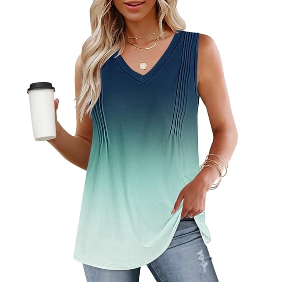 Taylonsss Fashion Women's Spring/Summer Solid Color Casual V-neck Sleeveless Top Tank Top