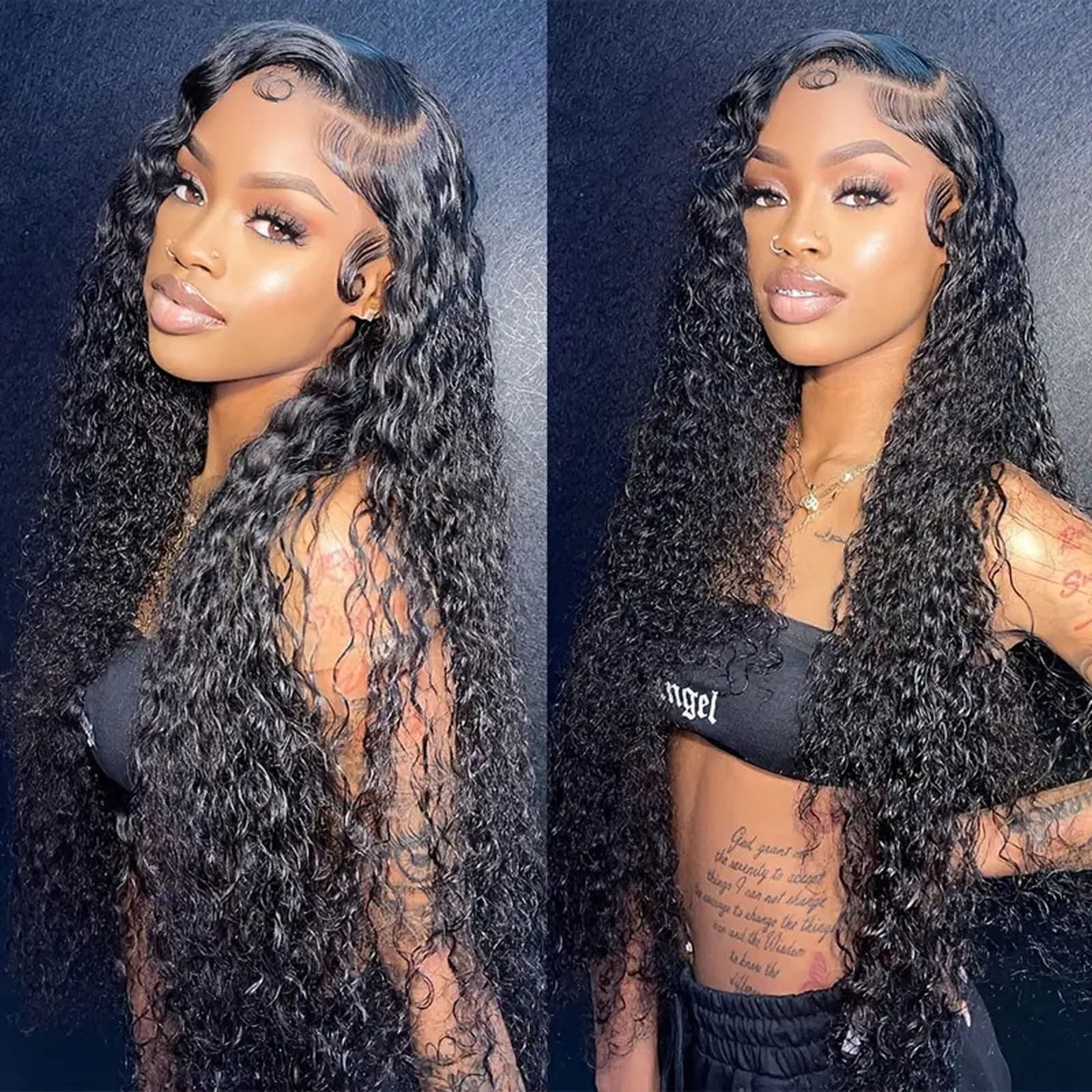 Taylonsss Front Lace Wigs Hair Pre Plucked Wigs Hair Glueless Wigs Human Hair For Black Women Brazilian Wig Water Ripple Corn Perm 65cm