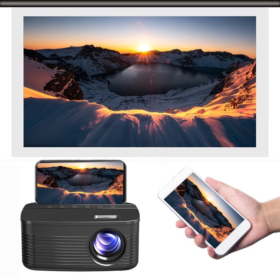Taylonsss Household Portable LED Mini HD Projector 100-inch Wireless WiFi Phone Same Screen Projector Gift Machine Parent-child Gift Support 1080p HD Decoding