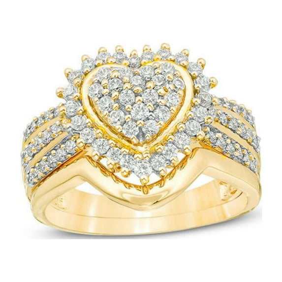 Taylonsss Ladies Fashion Wedding Gold Diamond Two Piece Set
