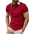thumbnail image 1 of Taylonsss Men Casual Stripe Printed Button Short Sleeve Turndown Collar Blouse Shirt, 1 of 5