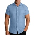 thumbnail image 1 of Taylonsss Men's Flax Linen Short Sleeve Shirt Loose Fit Casual Beach Vacation Shirt for Outdoor Summer Spring Daily Wear, 1 of 8