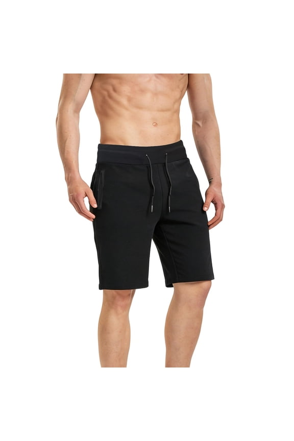 Men's Outdoor Sports Shorts with Quick-Dry Four Way Stretch Elastic Waistband Drawstring Side and Zipper Pockets for Athletic Casual Wear