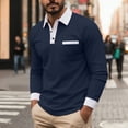 thumbnail image 1 of Taylonsss Men's Polyester Long Sleeve Button-Down Shirt with Lapel and Zipper Pocket for Casual Work Sports Outdoor, 1 of 8
